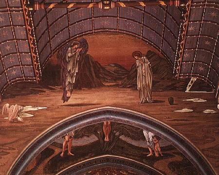 The Annunciation and part of an allegorical crucifixion od Sir Edward Burne-Jones