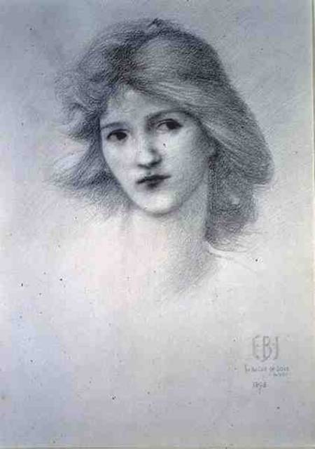 Female Head, study for 'The Car of Love' od Sir Edward Burne-Jones