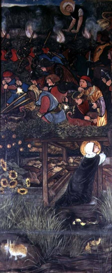 The Legend of St. Frideswide, 1859, oil study for a stained glass window in the Latin Chapel of Chri od Sir Edward Burne-Jones