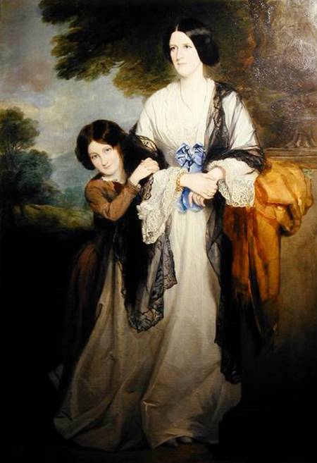 Juliana, Countess of Leicester with her eldest child Lady Julia Coke od Sir Francis Grant