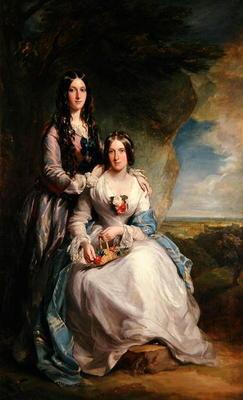 Lady Adeliza Manners and Lady Mary Foley, 1848 (oil on canvas)