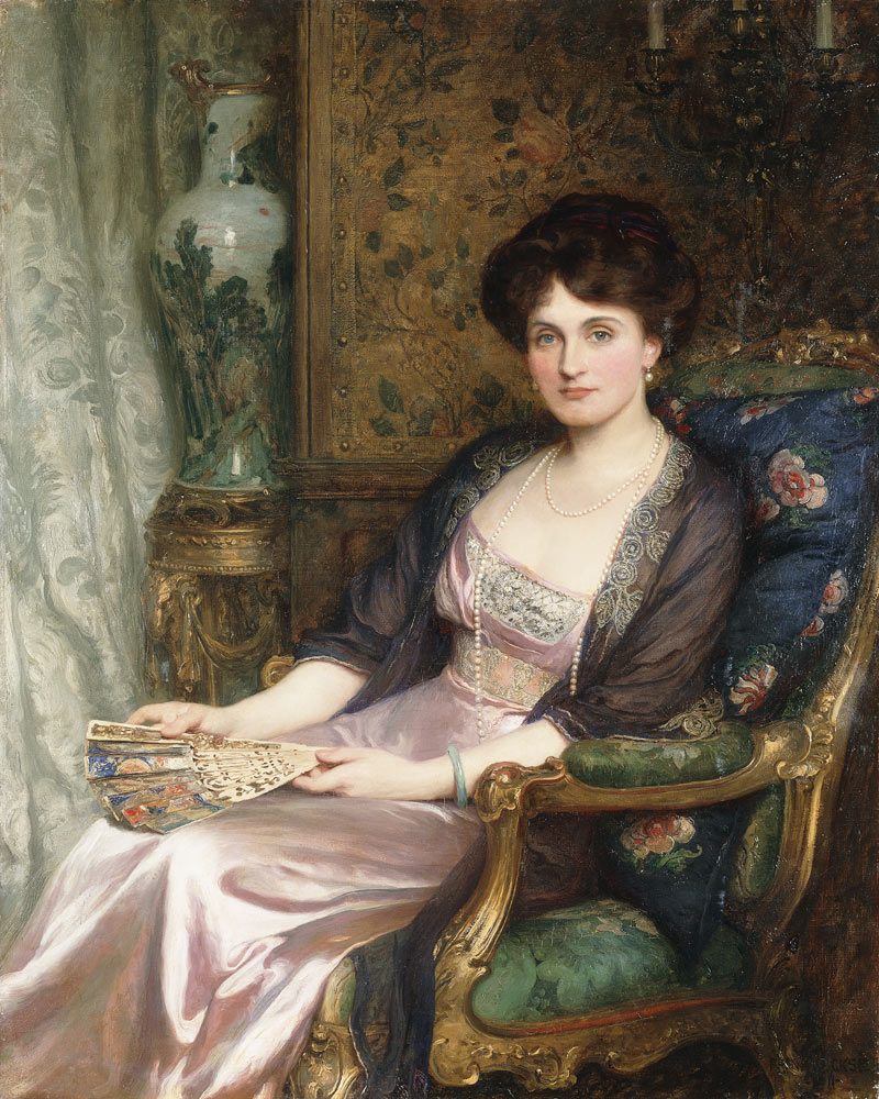 Portrait einer Dame, wohl die Frau des Künstlers od Sir Frank Dicksee