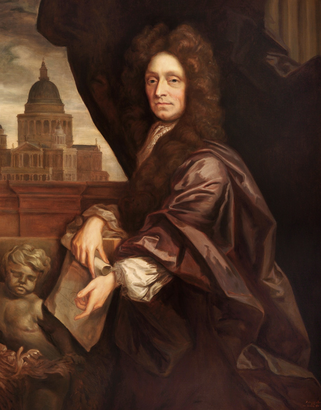Sir Christopher Wren (1632-1723) copied by Edmund Dyer od Sir Godfrey Kneller