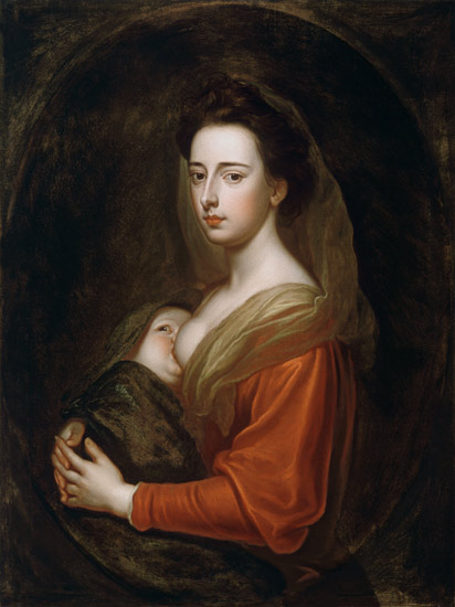Portrait of Lady Mary Boyle (1566-1673) and Her Son Charles Boyle (d.1720) od Sir Godfrey Kneller