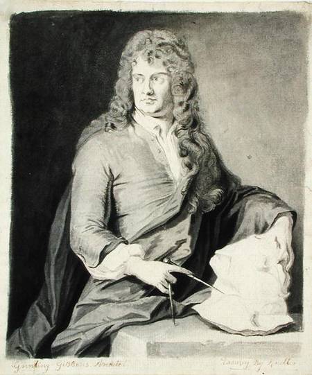 Portrait of Grinling Gibbons (1648-1721) od Sir Godfrey Kneller