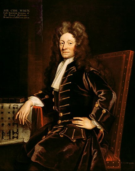 Portrait of Sir Christopher Wren (1632-1723) 1711 od Sir Godfrey Kneller
