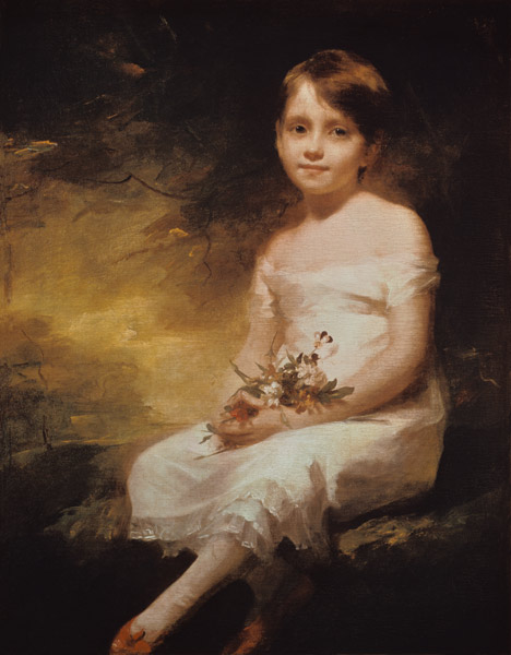Little Girl with Flowers or Innocence, Portrait of Nancy Graham od Sir Henry Raeburn