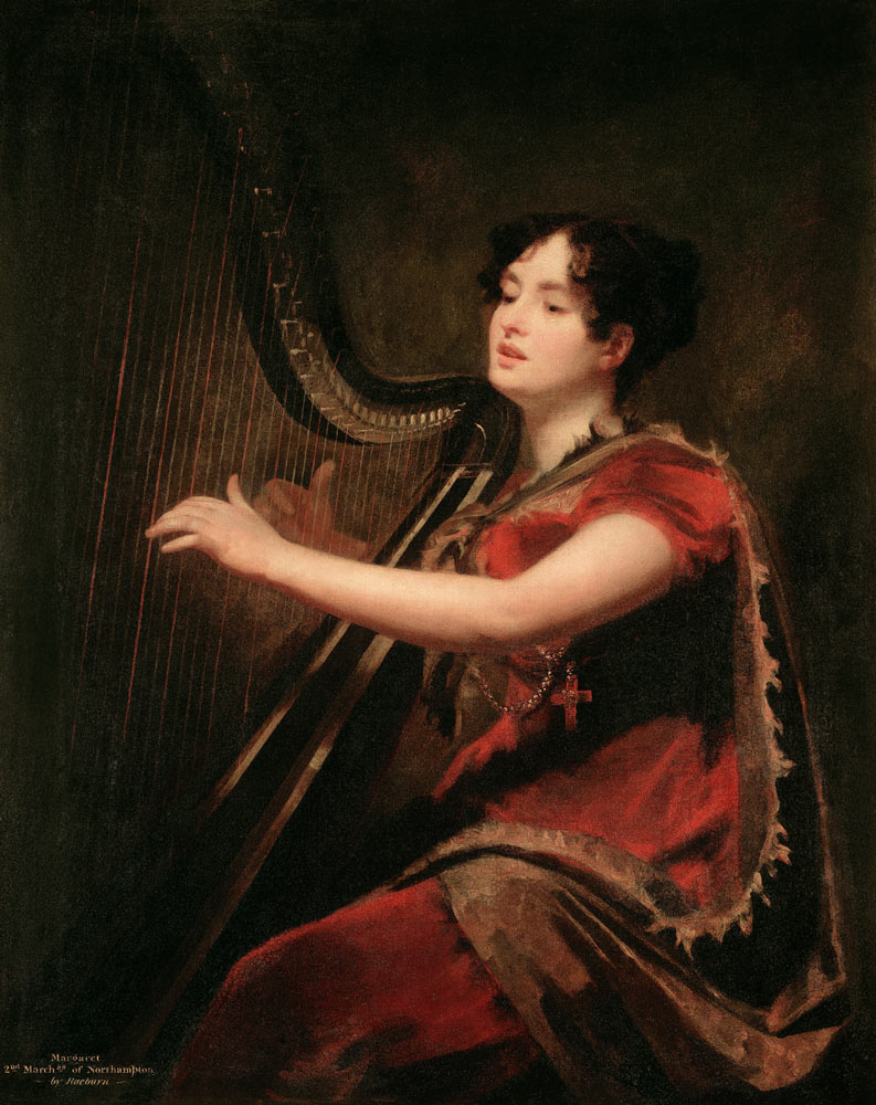 The Marchioness of Northampton, Playing a Harp, c.1820 od Sir Henry Raeburn
