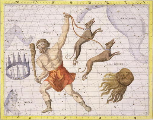 Constellation of Bootes, plate 20 from 'Atlas Coelestis', by John Flamsteed (1646-1710), published i od Sir James Thornhill