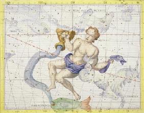 Constellation of Aquarius, plate 9 from 'Atlas Coelestis', by John Flamsteed (1646-1710), published