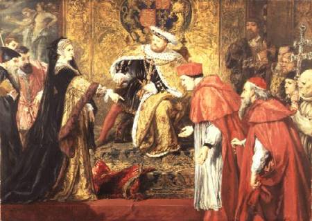 Catherine of Aragon and Henry VIII with Cardinals od Sir John Gilbert