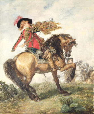 The King's Trumpeter, 1874 (w/c and gouache on paper) od Sir John Gilbert
