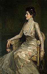 Lady with pearl jewellery od Sir John Lavery
