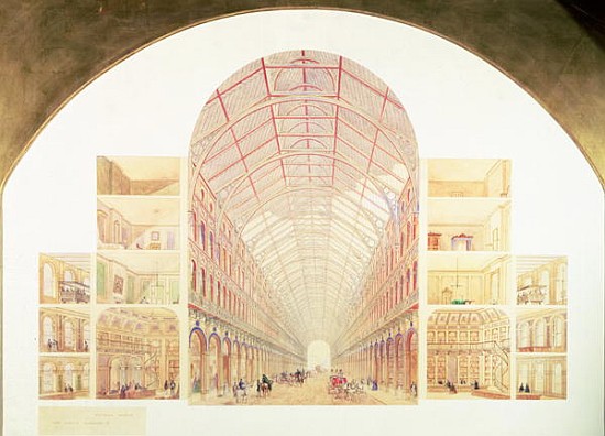 Section perspective of the proposed Great Victorian Way, c.1854 od Sir Joseph Paxton