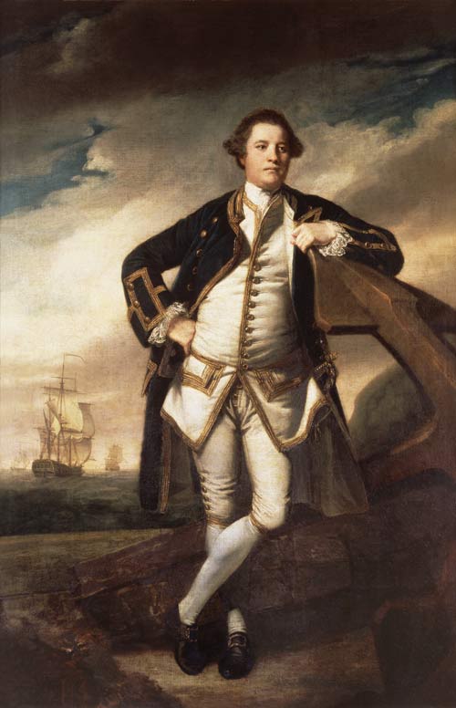 Capt. Philemon Pownall in naval uniform od Sir Joshua Reynolds