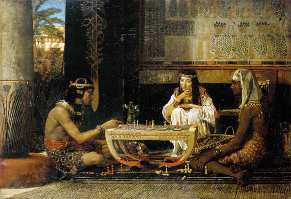 Egyptian couple at the board game od Sir Lawrence Alma-Tadema