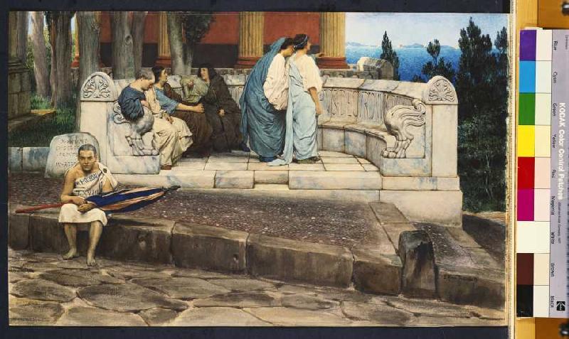 Exedra, circular bench at a Roman house. od Sir Lawrence Alma-Tadema