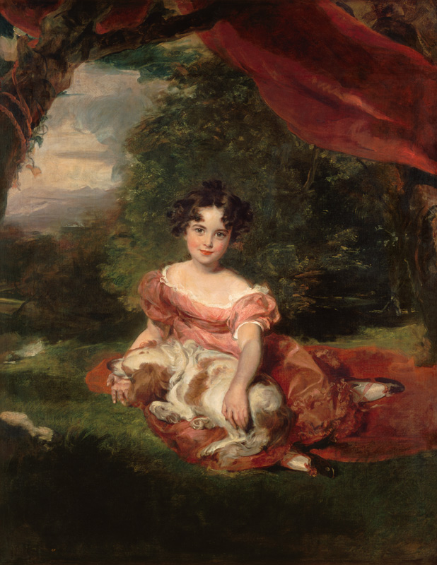 Portrait the Julia Beatrice Peel with a Spaniel od Sir Thomas Lawrence