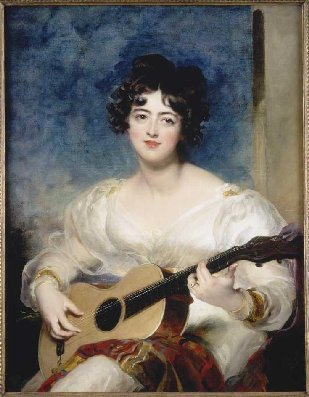 Portrait of the Lady Wallscourt when playing instruments od Sir Thomas Lawrence