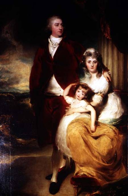 Henry, 10th Earl and 1st Marquess of Exeter, his wife Sarah and daughter Lady Sophia Cecil od Sir Thomas Lawrence