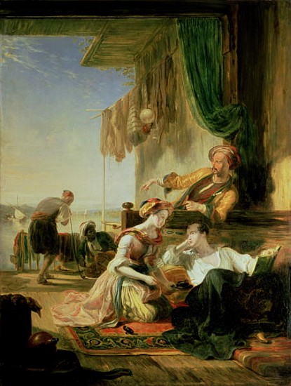 Lord Byron reposing in the house of a fisherman having swum the Hellespont od Sir William Allan