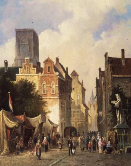 French Market Town od S.J. van der Ley