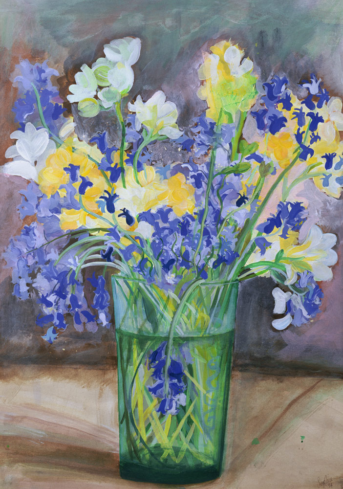 Bluebells and Yellow Flowers, 1994 (acrylic)  od Sophia  Elliot