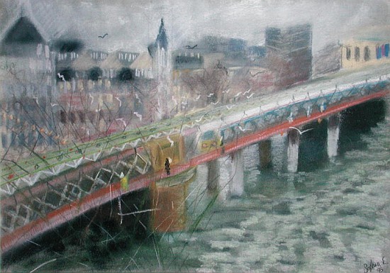 Hungerford Bridge, from the South Bank, 1995 (pastel on paper)  od Sophia  Elliot