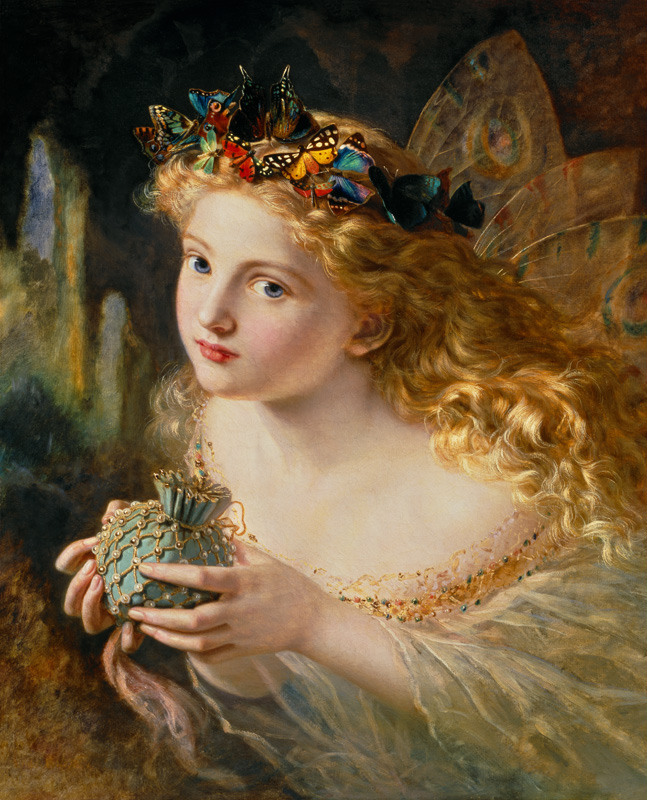 'Take the Fair Face of Woman, and Gently Suspending, With Butterflies, Flowers, and Jewels Attending od Sophie Anderson