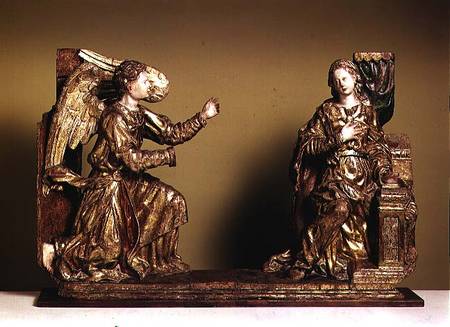 The Annunciation, Painted Wooden Sculpture od Spanish School