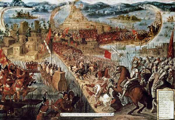 The Taking of Tenochtitlan by Cortes od Spanish School