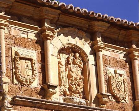 Detail from the facade of the church founded in 1194 and moved to its present site in 1218 od Spanish School