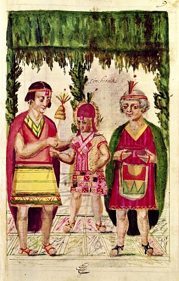 Illustration of Cincheroca, from ''Historia y Genealogia Real de los Reyes Incas del Peru, de sus he od Spanish School