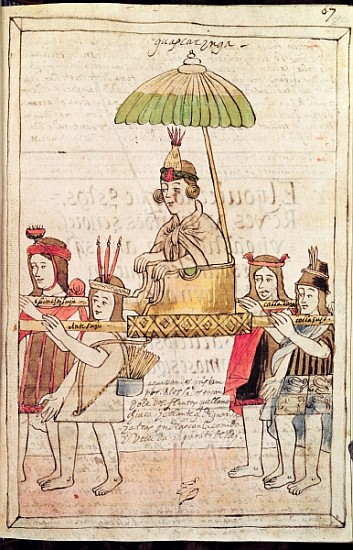 Illustration of Huascar Inca from ''Historia y Genealogia Real de los Reyes Incas del Peru, de sus h od Spanish School