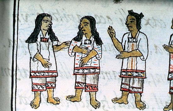 Ms Palat. 218-220 Book IX Female Aztec costumes, from the ''Florentine Codex'' by Bernardino de Saha od Spanish School