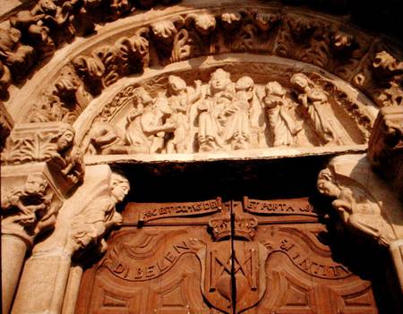 Tympanum of west portal of Sta Maria del Azogue od Spanish School