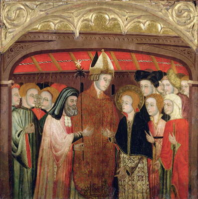 The Marriage of the Virgin (oil on panel) od Spanish School, (15th century)