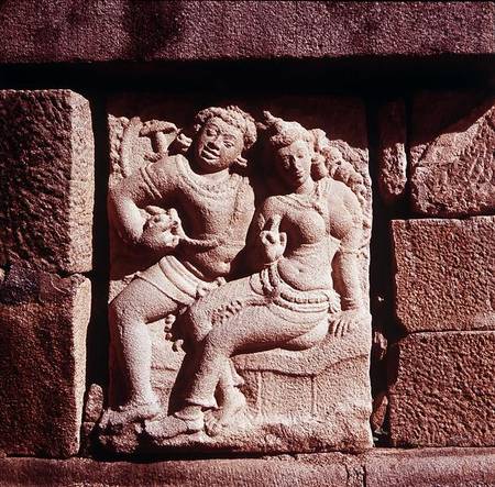 Relief of a Mithuna couple at Isurumuniya od Sri Lankan School