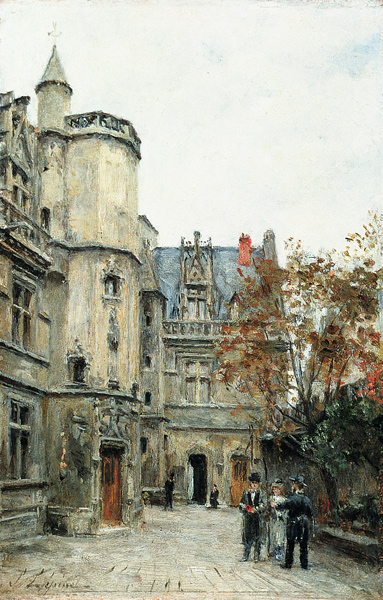 The Courtyard of the Museum of Cluny od Stanislas Lépine