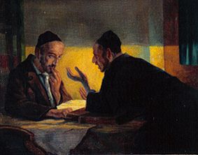 Two Jews at the Talmud studies. od Stanislaw Bender