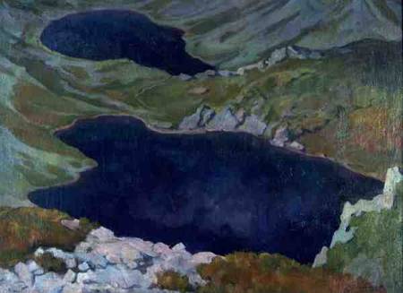 Hinczow Lakes in the Tatra Mountains od Stanislaw Ignacy Witkiewicz