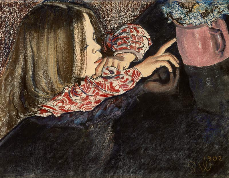 Child with a flowerpot od Stanislaw Wyspianski