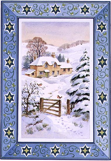 Christmas Cottage (w/c on paper)  od Stanley  Cooke