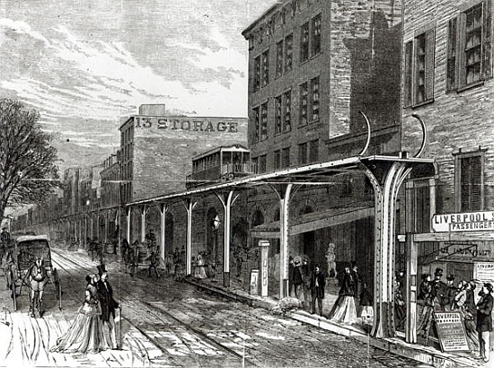 Elevated Railway in Greenwich Street, New York od Stanley Fox