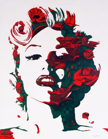 Marilyn Monroe červené růže