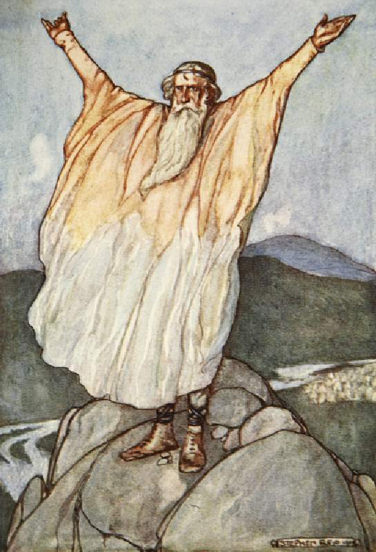 The Moment of Good-luck is come, illustration from Cuchulain, The Hound of Ulster, by Eleanor Hull ( od Stephen Reid