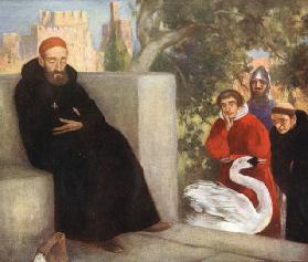 Saint Hugh of Lincoln and the Swan (colour litho)