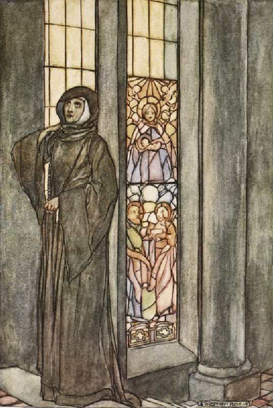 She heard her own name called again and again, illustration from The High Deeds of Finn, and other B od Stephen Reid