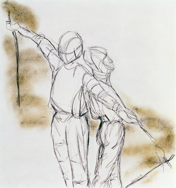 Preparation, 1998 (graphite and pastel on paper)  od Stevie  Taylor
