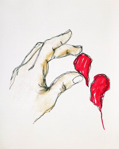 A Piece of Your Heart, 1996 (pen & w/c on paper)  od Stevie  Taylor